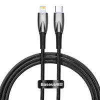 Baseus Glimmer Series kabel z szybkim ładowaniem USB-C - Lightning 480Mb/s PD 20W 1m czarny