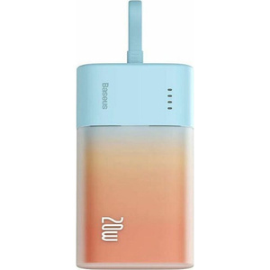 Powerbank BASEUS 5200 mAh z wbudowanym kablem Lightning USB-C Niebiesko Pomarańczowy