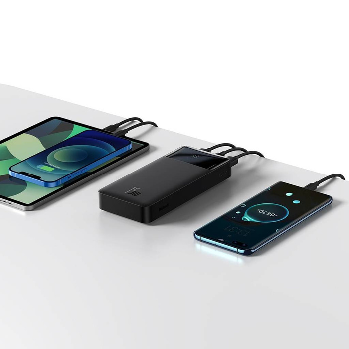 [PO ZWROCIE] Baseus Bipow powerbank z szybkim ładowaniem 20000mAh 15W czarny (Overseas Edition) + kabel USB-A - Micro USB 0.25m czarny (PPBD050101)