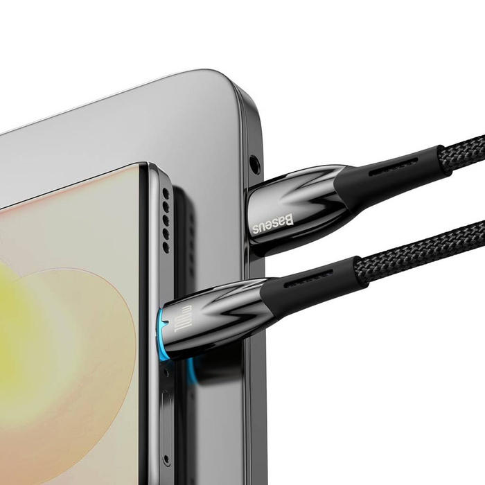 Baseus Glimmer Series kabel do szybkiego ładowania USB-A - USB-C 100W 480Mb/s 6A 2m czarny