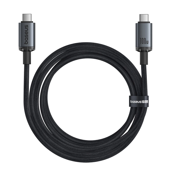 Baseus kabel Crystal Shine USB3.2 Full-Featured Fast-Charging Data Cable USB-C to USB-C 100W 1.5m 20Gb Cluster czarny