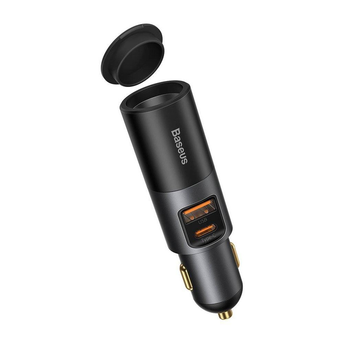 Baseus Share Together ładowarka samochodowa USB / USB Typ C / gniazdo zapalniczki 120W Quick Charge Power Delivery szary (CCBT-C0G)