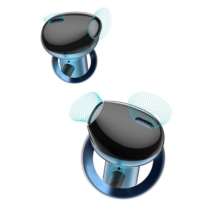 Baseus Encok H19 przewodowe douszne słuchawki 3,5 mm mini jack z pilotem i mikrofonem niebieski (NGH19-01)
