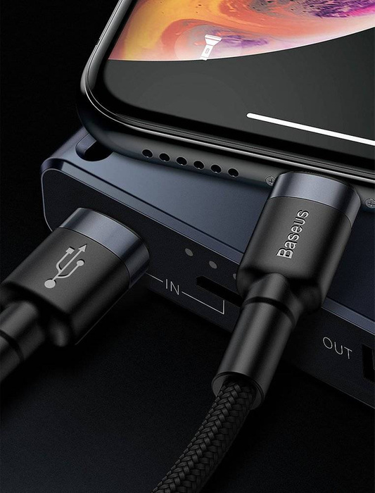 Kabel Baseus Cafule Lightning - USB-C 18W QC3.0 1m czarny-szary