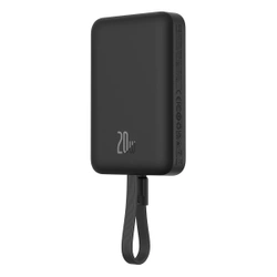 Powerbank Baseus Magnetic Mini MagSafe 10000mAh 20W z wbudowanym kablem Lightning 0.3m Czarny