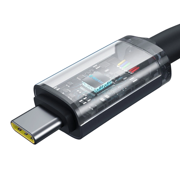 Baseus kabel Crystal Shine USB3.2 Full-Featured Fast-Charging Data Cable USB-C to USB-C 100W 1.5m 20Gb Cluster czarny