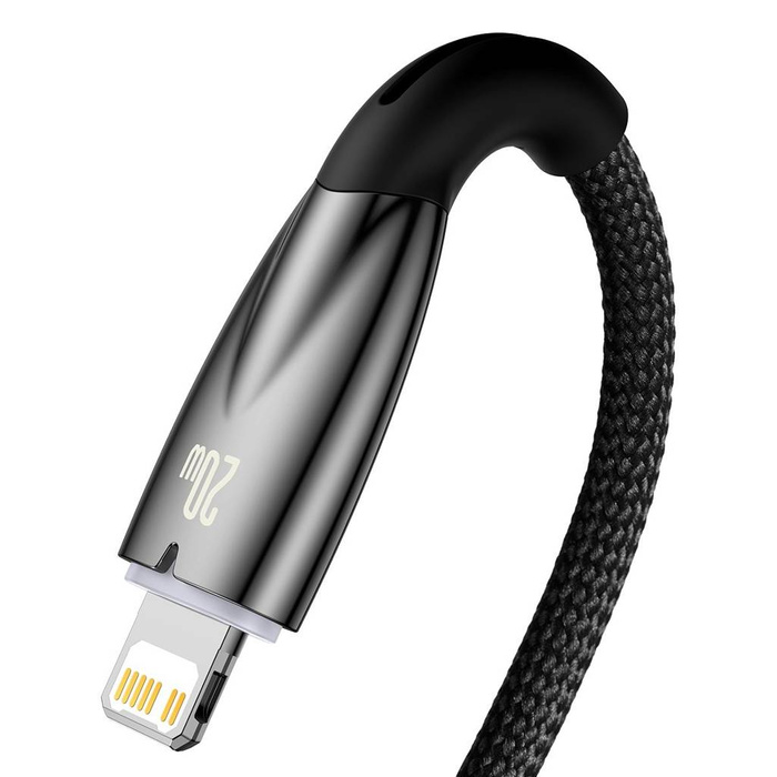 Baseus Glimmer Series kabel z szybkim ładowaniem USB-C - Lightning 480Mb/s PD 20W 1m czarny
