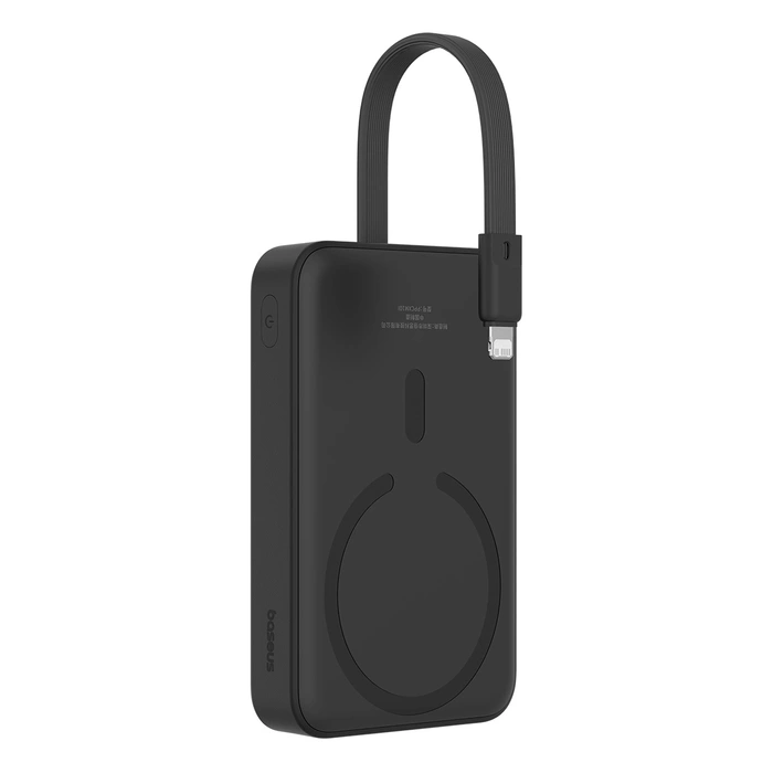Powerbank Baseus Magnetic Mini MagSafe 10000mAh 20W z wbudowanym kablem Lightning 0.3m Czarny
