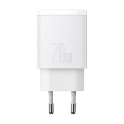 Baseus Compact szybka ładowarka sieciowa USB / USB Typ C 20W 3A Power Delivery Quick Charge 3.0 biały (CCXJ-B02)