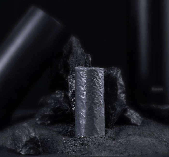 Baseus samochodowy mini kosz na śmieci z pokrywką do auta czarny (CRLJT-01)