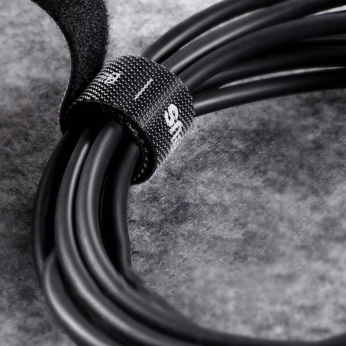 Baseus Rainbow Circle hook and loop Straps - taśma rzepowa rzep organizer kabli 3m szary(ACMGT-F0G)