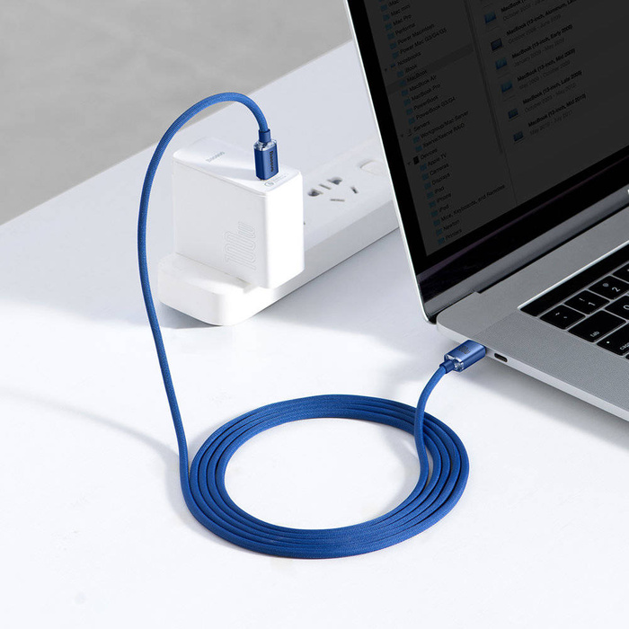 Baseus Crystal Shine Series kabel przewód USB do szybkiego ładowania i transferu danych USB Typ C - USB Typ C 100W 2m niebieski (CAJY000703)