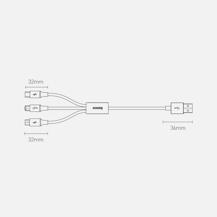 Kabel Baseus Superior 3w1USB - Lightning / USB Typ C / micro USB 3,5 A 1,5 m niebieski (CAMLTYS-03)