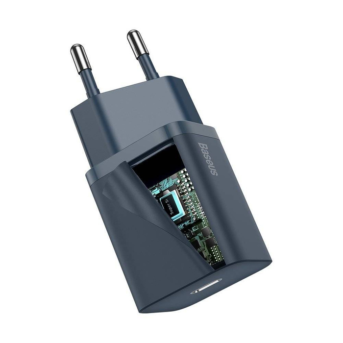 [PO ZWROCIE] Baseus Super Si 1C szybka ładowarka USB Typ C 20W Power Delivery + kabel USB Typ C - Lightning 1m niebieski (TZCCSUP-B03)