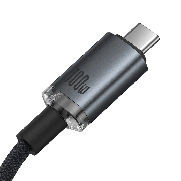 Baseus kabel Crystal Shine USB3.2 Full-Featured Fast-Charging Data Cable USB-C to USB-C 100W 1.5m 20Gb Cluster czarny