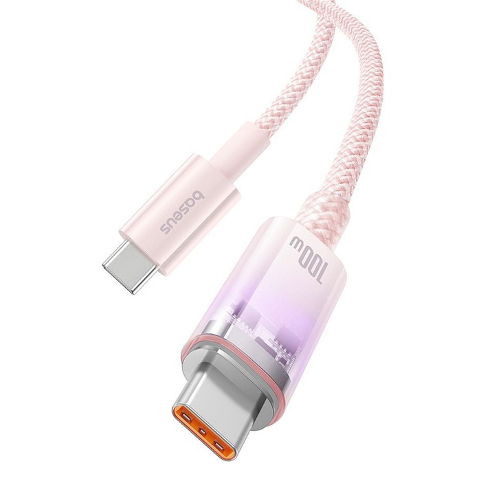 BASEUS kabel Typ C do Typ C Explorer Power Delivery 100W 1m różowy P10319703411-00 / CB000043