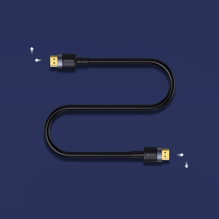 Baseus Cafule kabel przewód HDMI 2.0 4K 60 Hz 3D 18 Gbps 2m czarny (CADKLF-F01)