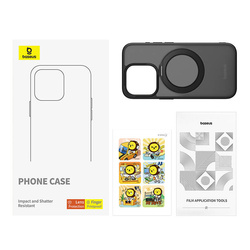 Etui iPhone 13 Pro Baseus SkyRing Magnetic ze stojakiem + szkło hartowane i zestaw czyszczący (czarny)