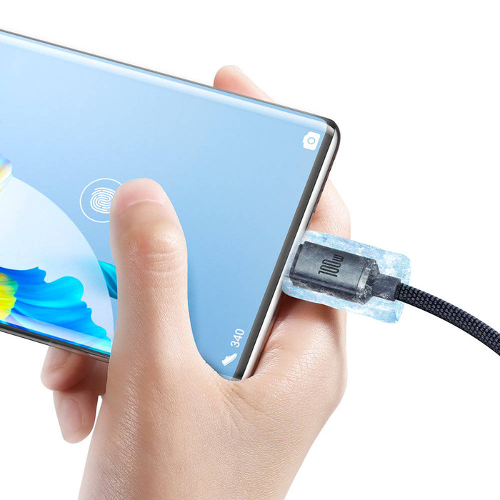 Baseus Crystal Shine Series kabel przewód USB do szybkiego ładowania i transferu danych USB Typ A - USB Typ C 100W 1,2m czarny (CAJY000401)