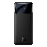 Baseus Bipow powerbank z szybkim ładowaniem 20000mAh 15W biały (Overseas Edition) + kabel USB-A - Micro USB 0.25m czarny (PPBD050101)