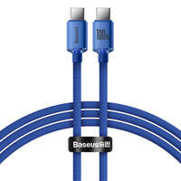 Baseus Crystal Shine Series kabel przewód USB do szybkiego ładowania i transferu danych USB Typ C - USB Typ C 100W 1,2m niebieski (CAJY000603)