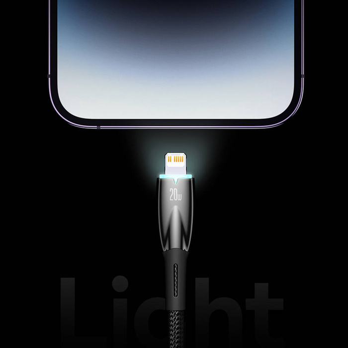 Baseus Glimmer Series kabel z szybkim ładowaniem USB-C 480Mb/s PD 100W 2m czarny