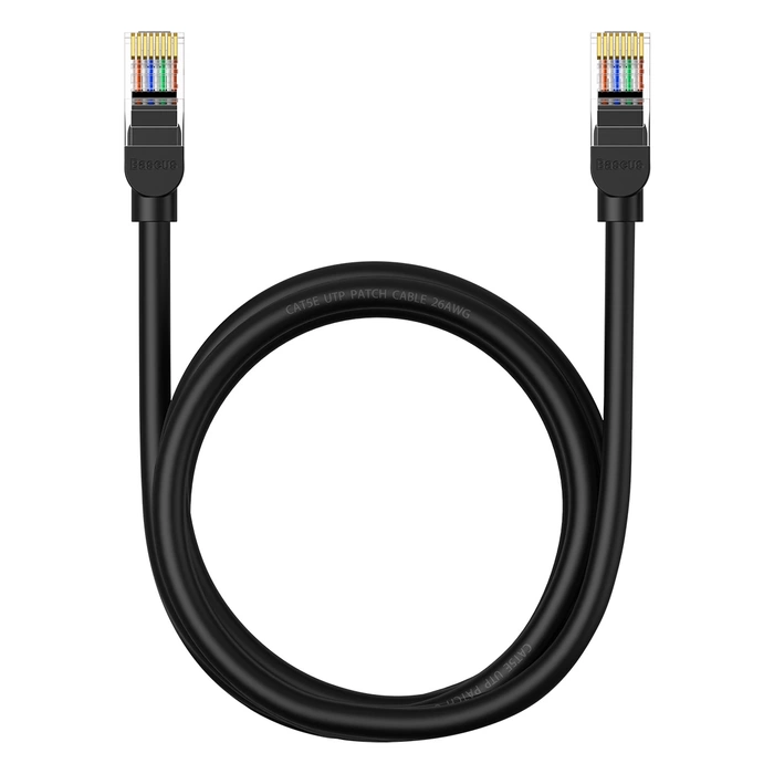 Kabel sieciowy Baseus Ethernet CAT5, 1,5m (czarny)