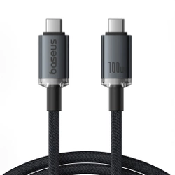 Baseus kabel Crystal Shine USB3.2 Full-Featured Fast-Charging Data Cable USB-C to USB-C 100W 1.5m 20Gb Cluster czarny