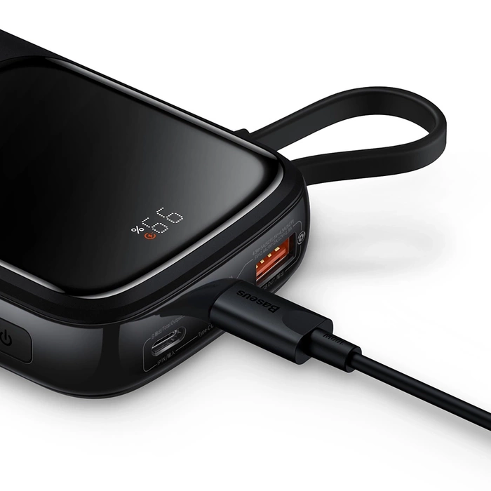 [PO ZWROCIE] Powerbank 10000mAh 20W Baseus Qpow Pro Overseas Edition + kabel USB C 3A - czarny