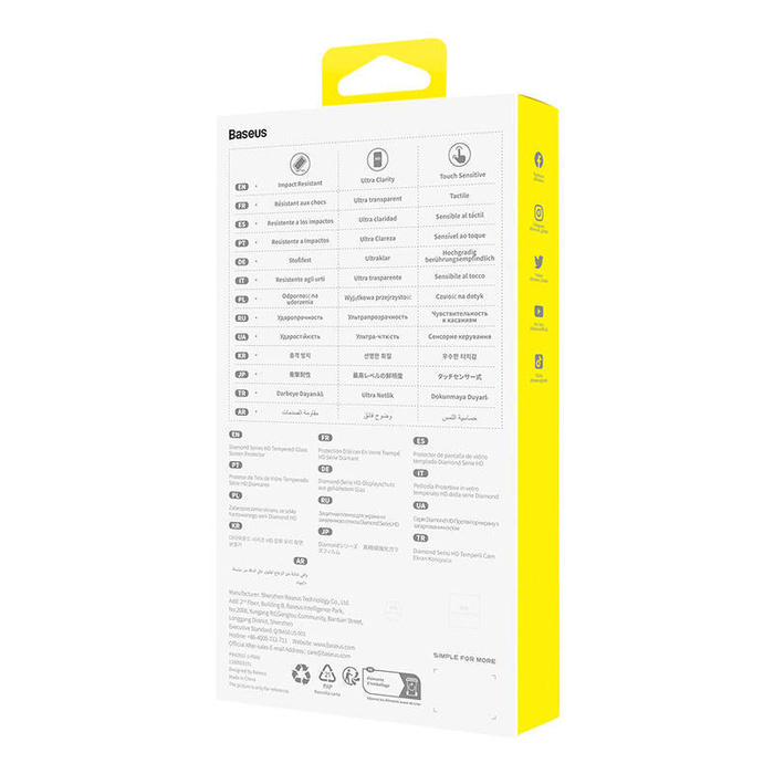 Szkło hartowane do iPhone 13 / 13 Pro / 14  Baseus OS Diamond Series HD (Przezroczysty)