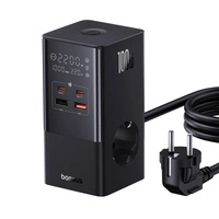 Stacja ładująca Baseus PowerCombo Tower 100W 2 x EU + 2 x USB-A + 2 x USB-C 1,5m - czarna