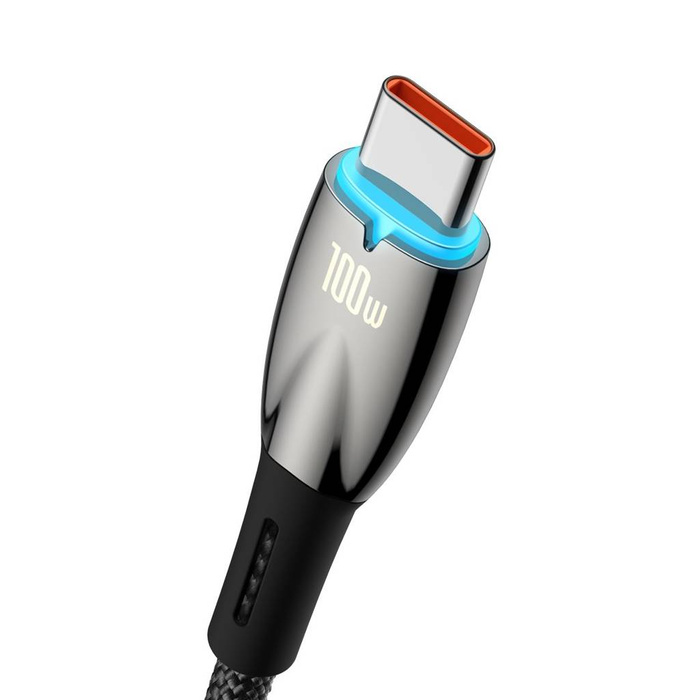 Baseus Glimmer Series kabel do szybkiego ładowania USB-A - USB-C 100W 480Mb/s 6A 2m czarny
