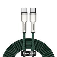 Baseus Cafule Metal Data kabel USB Typ C - USB Typ C 100 W (20 V / 5 A) Power Delivery 2 m zielony (CATJK-D06)