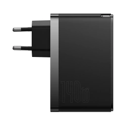 Ładowarka sieciowa Baseus GaN5 Pro 2xUSB-C + USB, 140W (czarna)