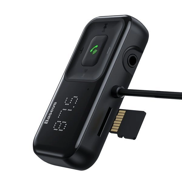 [PO ZWROCIE] Transmiter FM bezprzewodowy Bluetooth z ładowarką Baseus S-16 (Overseas edition) – czarny