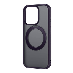 Etui iPhone 14 Pro Max Baseus SkyRing Magnetic ze stojakiem + szkło hartowane i zestaw czyszczący (fioletowy)