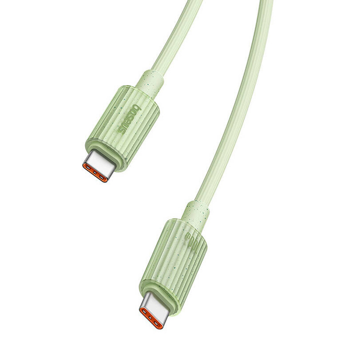 Kabel szybko ładujący Baseus USB-C do USB-C Habitat Series 100W, 1m (zielony)