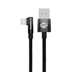 [PO ZWROCIE] Baseus MVP 2 Elbow kątowy kabel przewód z bocznym wtykiem USB / Lightning 2m 2.4A czarny (CAVP000101)