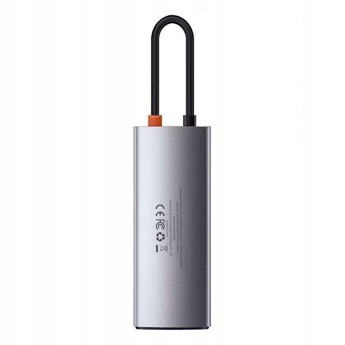 Baseus Metal Gleam Series multifunkcjonalny HUB USB 5w1 USB Typ C PD 100W HDMI szary (WKWG020013)