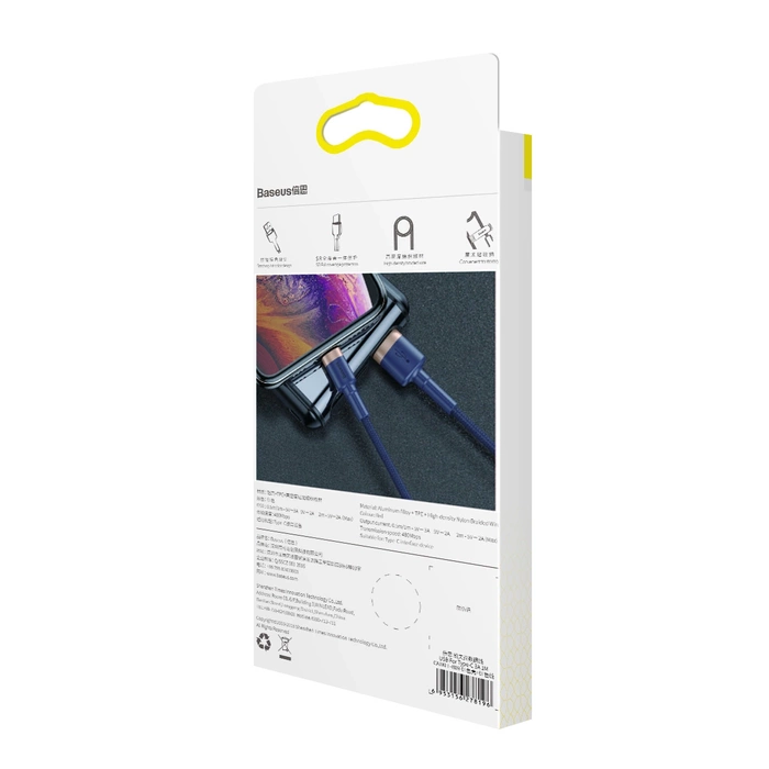 Kabel USB Lightning BASEUS Cafule 2.4A 1m złoto-granatowy