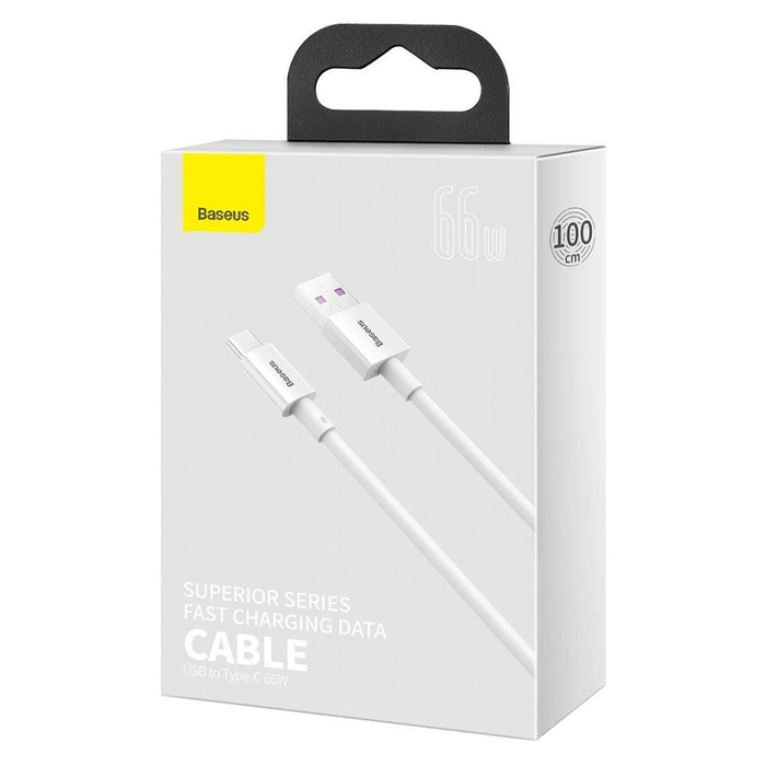 [PO ZWROCIE] Baseus Superior kabel USB - USB Typ C 66 W 6A 1 m Biały (CATYS-02)