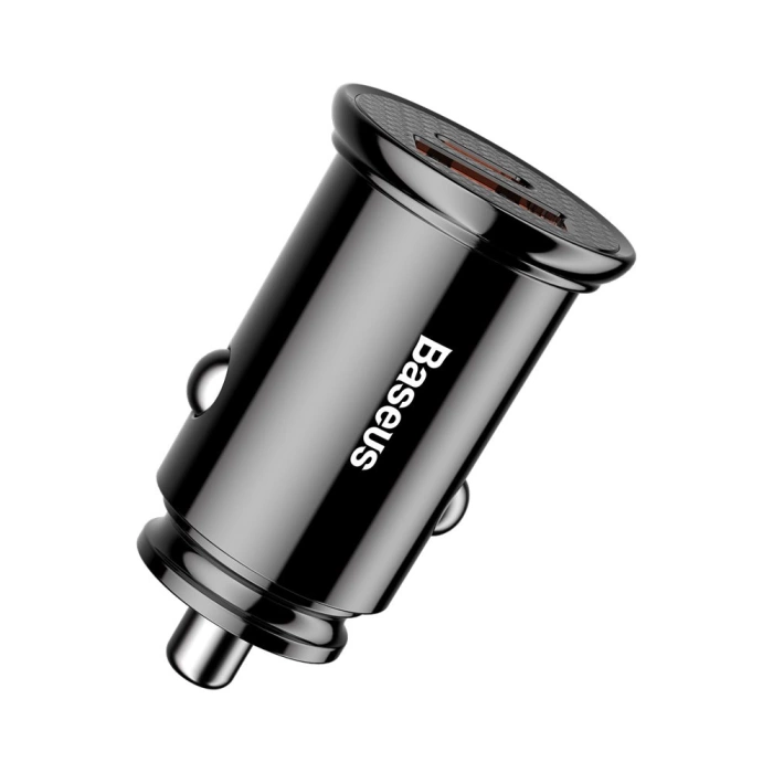 Baseus Circular PPS inteligentna ładowarka samochodowa z portami USB Quick Charge 4.0 QC 4.0 i USB-C PD 3.0 SCP czarny (CCALL-YS01)