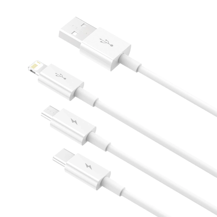 Kabel Baseus Superior Series USB-A - USB-C / Lightning / micro USB 3.5A 0.5m - biały