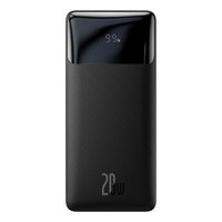 Baseus Bipow powerbank z szybkim ładowaniem 10000mAh 20W czarny (Overseas Edition) + kabel USB-A - Micro USB 0.25m czarny (PPBD050301)