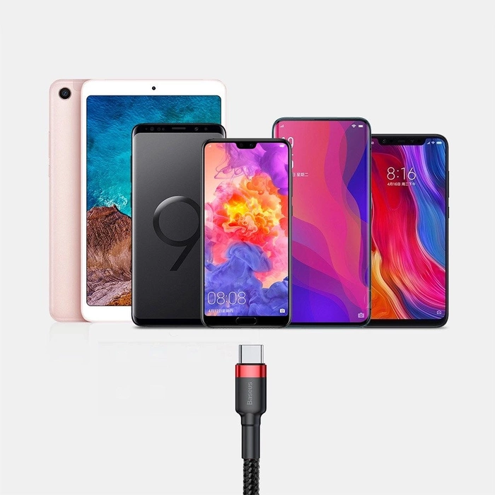[PO ZWROCIE] Kabel Baseus Cafule Cable USB-A / USB-C QC3.0 2A 3m - szaro-czarny