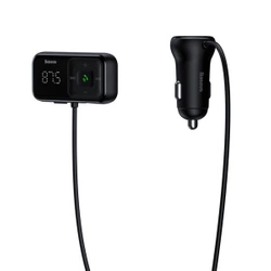 [PO ZWROCIE] Transmiter FM bezprzewodowy Bluetooth z ładowarką Baseus S-16 (Overseas edition) – czarny