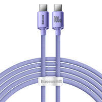 Baseus Crystal Shine Series kabel przewód USB do szybkiego ładowania i transferu danych USB Typ C - USB Typ C 100W 2m fioletowy (CAJY000705)