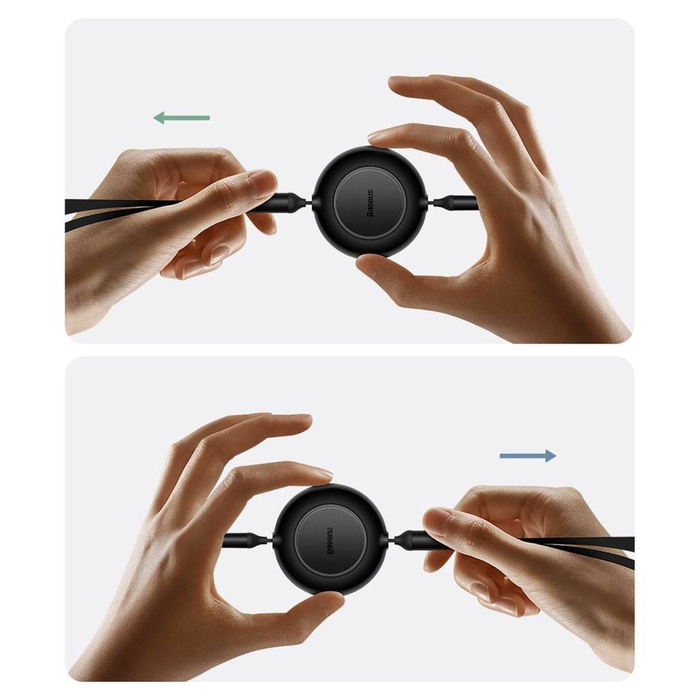 Baseus Bright Mirror 2 zwijany kabel przewód 3w1 USB Typ A - micro USB + Lightning + USB Typ C 66W 1.1m zielony (CAMJ010106)