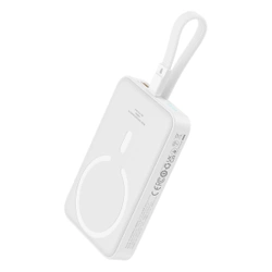 Powerbank Baseus Magnetic Mini MagSafe 10000mAh 20W z wbudowanym kablem Lightning 0.3m Biały