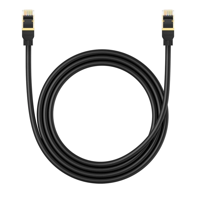 Kabel sieciowy kat. 8 Baseus Ethernet RJ45, 40Gbps, 1,5m (czarny)